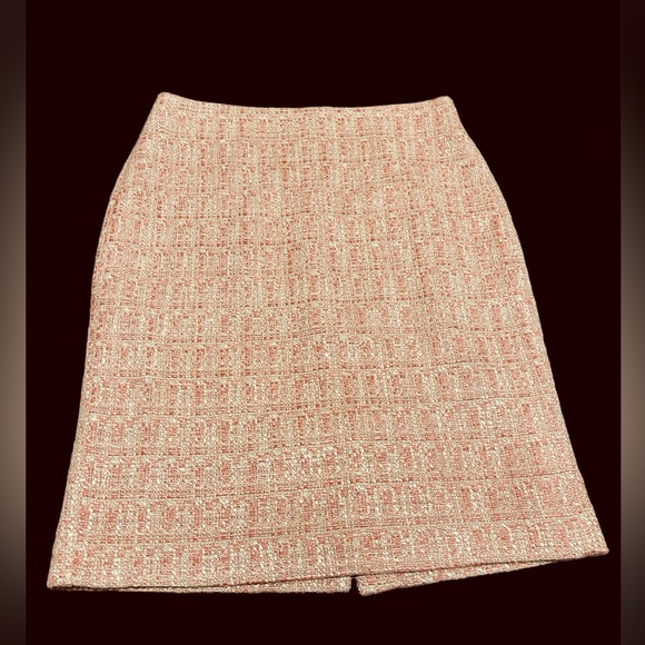 Talbots Pink and Beige Tweed A line Skirt Size 2 - Picture 3 of 11